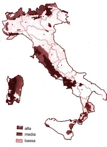 radón en italia